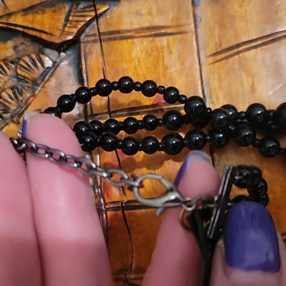 Dark Romantic Goth Beaded Choker Necklace NWT - Picture 5 of 8